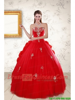 2015 Unique Sweetheart Quinceanera Dresses with Appliques