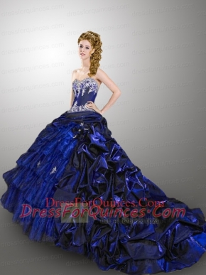 Luxurious Ball Gown Sweetheart Navy Blue Quinceanera Dresses with Beading