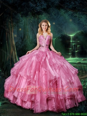 Artistic Appliques and Ruffles Quinceanera Dresses for 2016