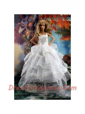 Pretty Ruffled Layers Wedding Dress To Barbie Doll Dress