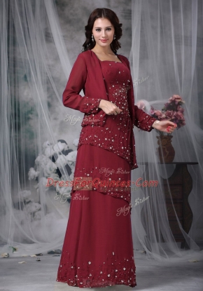 Fine Chiffon Sleeveless Floor Length Prom Dresses and Beading