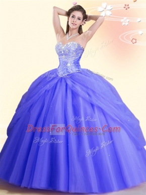 Sleeveless Beading Lace Up Quince Ball Gowns