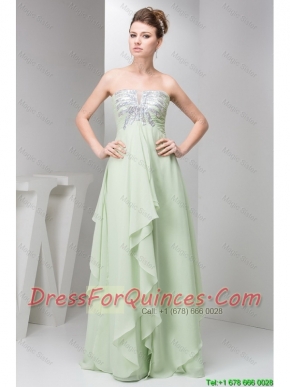 Simple Strapless Sequins Long Prom Dresses for 2016