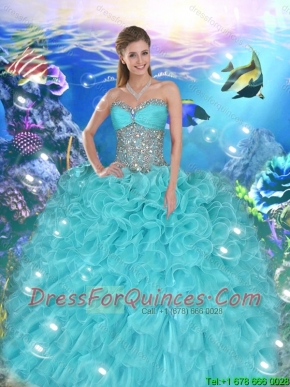 2016 Luxurious Sweetheart Quinceanera Dresses with Beading and Ruffles