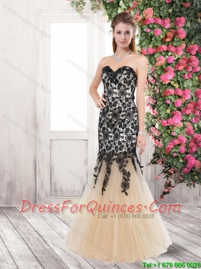 Popular Mermaid Sweetheart Prom Dresses with Lace and Beading