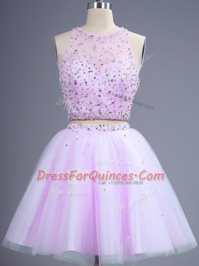 Popular Sleeveless Beading Lace Up Court Dresses for Sweet 16
