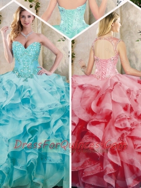 2016 New Styles Ruffles Quinceanera Dresses with Appliques