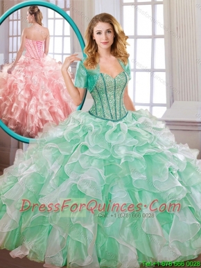 New Style Popular Beading and Ruffles Multi Color Quinceanera Dresses