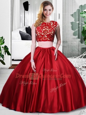 Best Selling Wine Red Quinceanera Gowns Military Ball and Sweet 16 and Quinceanera with Lace and Ruching Scoop Sleeveless Zipper