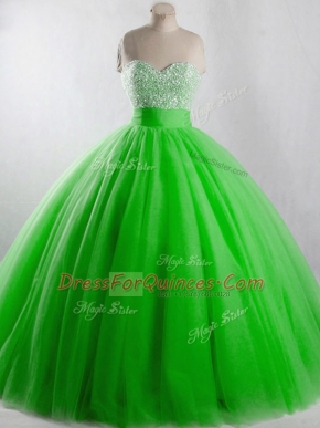 Lovely Lace Up Quinceanera Gown Beading Sleeveless Floor Length