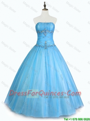 Discount Strapless Beaded Quinceanera Dresses with Floor Length