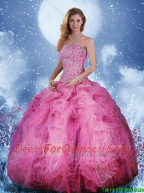 Pretty Strapless Ruffles Quinceanera Dresses in Multi Color