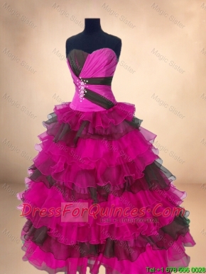 Discount Multi Color Sweet 16 Gowns with Ruffled Layers