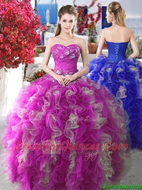 Perfect Applique and Ruffled Sweet 16 Gown with Puffy Skirt