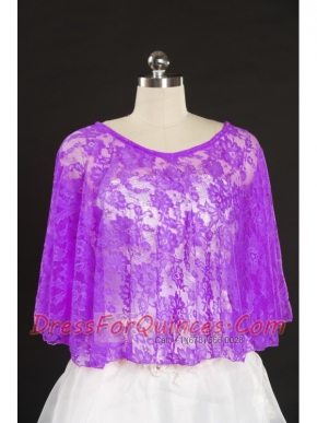 Beautiful Beading Lace Hot Sale Wraps in Fuchsia