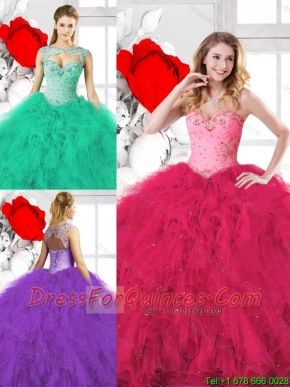 Exclusive Sweetheart Quinceanera Gowns with Beading and Ruffles