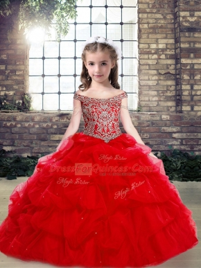 Stunning Sleeveless Beading Lace Up Pageant Dress Wholesale