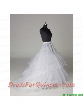 Hot Selling Organza A Line Sweep Train White Petticoat