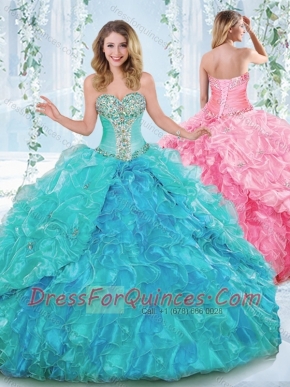 New Arrivals Rhinestoned and Ruffled Detachable Quinceanera Dress in Organza