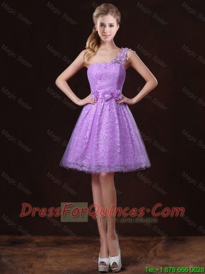 Elegant One Shoulder Junior Dresses with Lace and Appliques