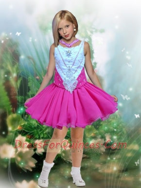 Fashionable A-Line Scoop Beading Little Girl Dress for 2014
