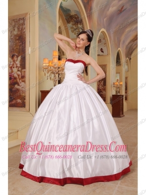 White Ball Gown Sweetheart Floor-length Satin Quinceanera Dress