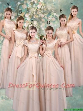 Luxurious Champagne Dama Dresses with Lace and Bowknot