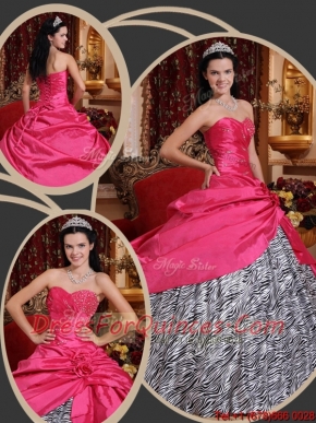 2016 New Styles Ball Gown Sweetheart Quinceanera Dresses in Hot Pink