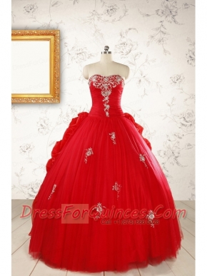 2015 Unique Sweetheart Quinceanera Dresses with Appliques