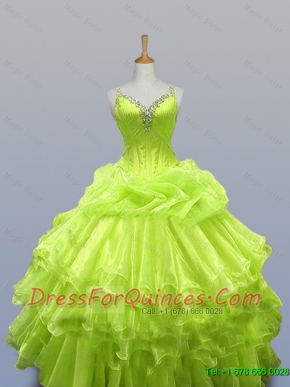 Luxurious Straps Custom Made Quinceanera Dresses with Ruffled Layers for 2015