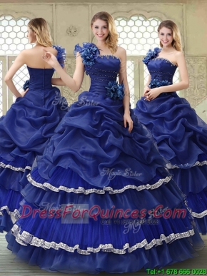 Elegant 2016 Ruffled Layers One Shoulder Quinceanera Dresses