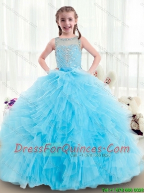 2015 Fall Adorable Ruffles and Beading Mini Quinceanera Gowns with Bateau
