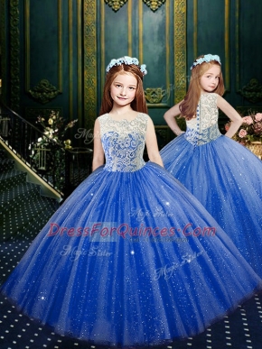 Scoop Sleeveless Appliques Clasp Handle Flower Girl Dresses