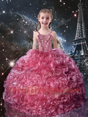 Pretty Straps Adorable Little Girl Pageant Dresses with Beading for Fall