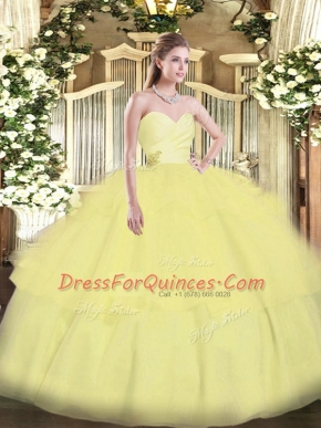 Gorgeous Sleeveless Lace Up Floor Length Beading and Ruffled Layers 15 Quinceanera Dress