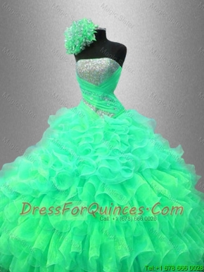 Ruffles and Sequined Discountl Sweet 16 Dresses with Strapless