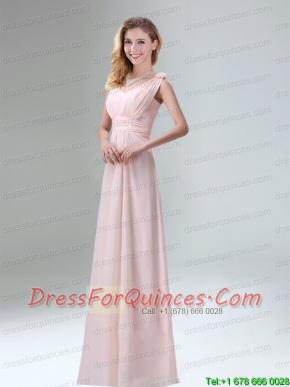 Beautiful Chiffon Bridesmaid Dress in Light Pink for 2015