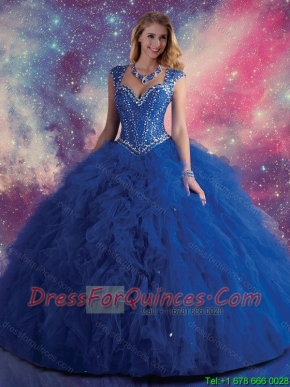 2016 Exquisite Royal Blue Quinceanera Dresses with Beading