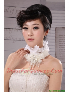 White Chiffon Flower Silk Ribbon Choker Necklace