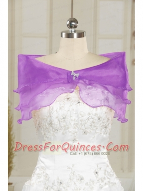 Open Front Organza Beautiful Shawls with Beading