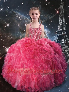 Beautiful Straps Adorable Little Girl Pageant Dresses with Beading for Fall