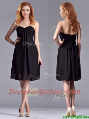Empire Sweetheart Knee-length Short Black Prom Dress for Homecoming