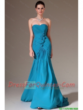 Luxurious Column Sweetheart Prom Dresses with Brush Train