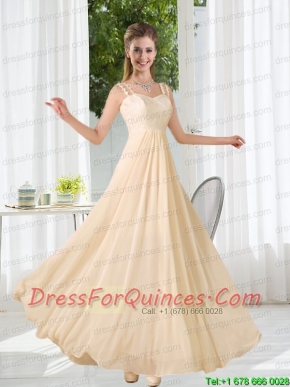 2015 Straps Empire Bowknot Lace Bridesmaid Dress