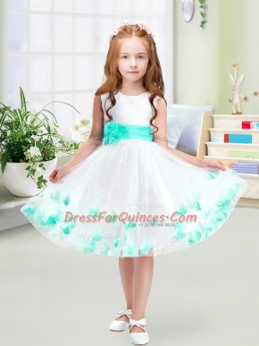 Edgy White Sleeveless Tulle Zipper Flower Girl Dresses for Less for Wedding Party