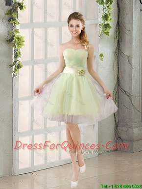 Custom Made A Line Strapless Prom Dresses with Belt