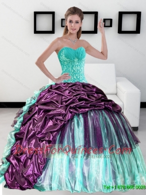 2015 Classical Sweetheart Quinceanera Dress with Pick up and Ruffles