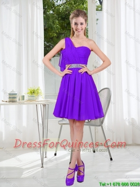 Custom Made A Line One Shoulder Belt Short Junior Dress