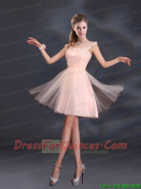 A Line Tulle 2015 Sturning Junior Dresses with Straps