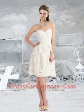 Sophisticated Ruffles Empire 2015 Dama Dress with Sweetheart